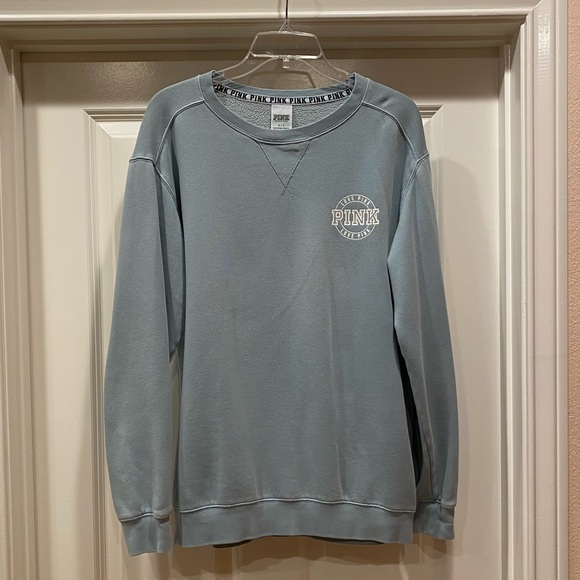 PINK Victoria's Secret Sweaters - VS PINK Light Teal Crewneck